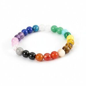 Rainbow Chakra Bracelet Adjustable Gems - New - Witchcore Ethereal